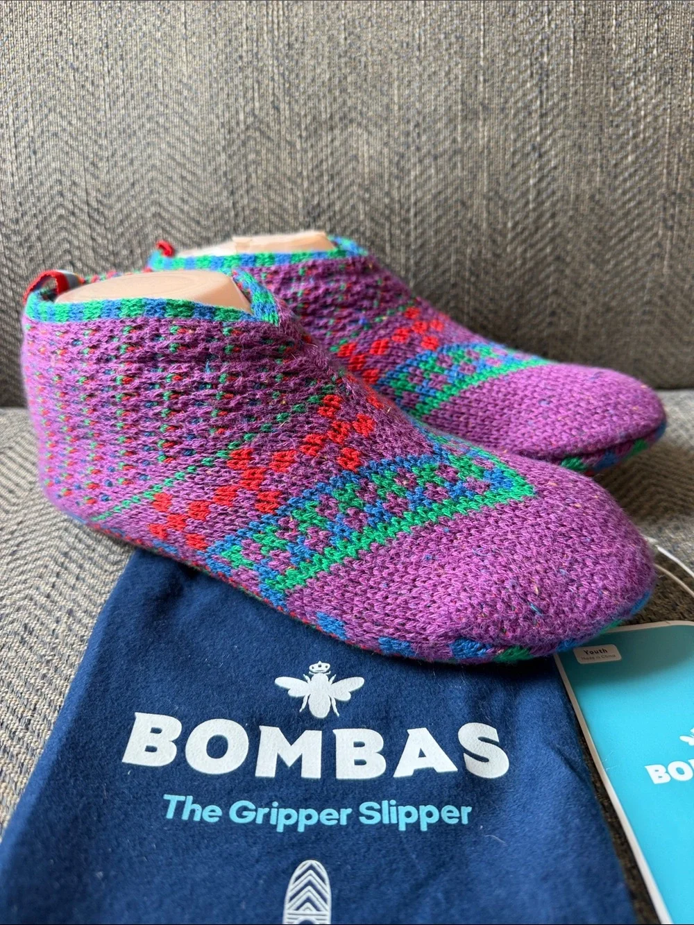 Bombas Sherpa Lined Youth The Gripper Slipper Multicolor Size: 1-5